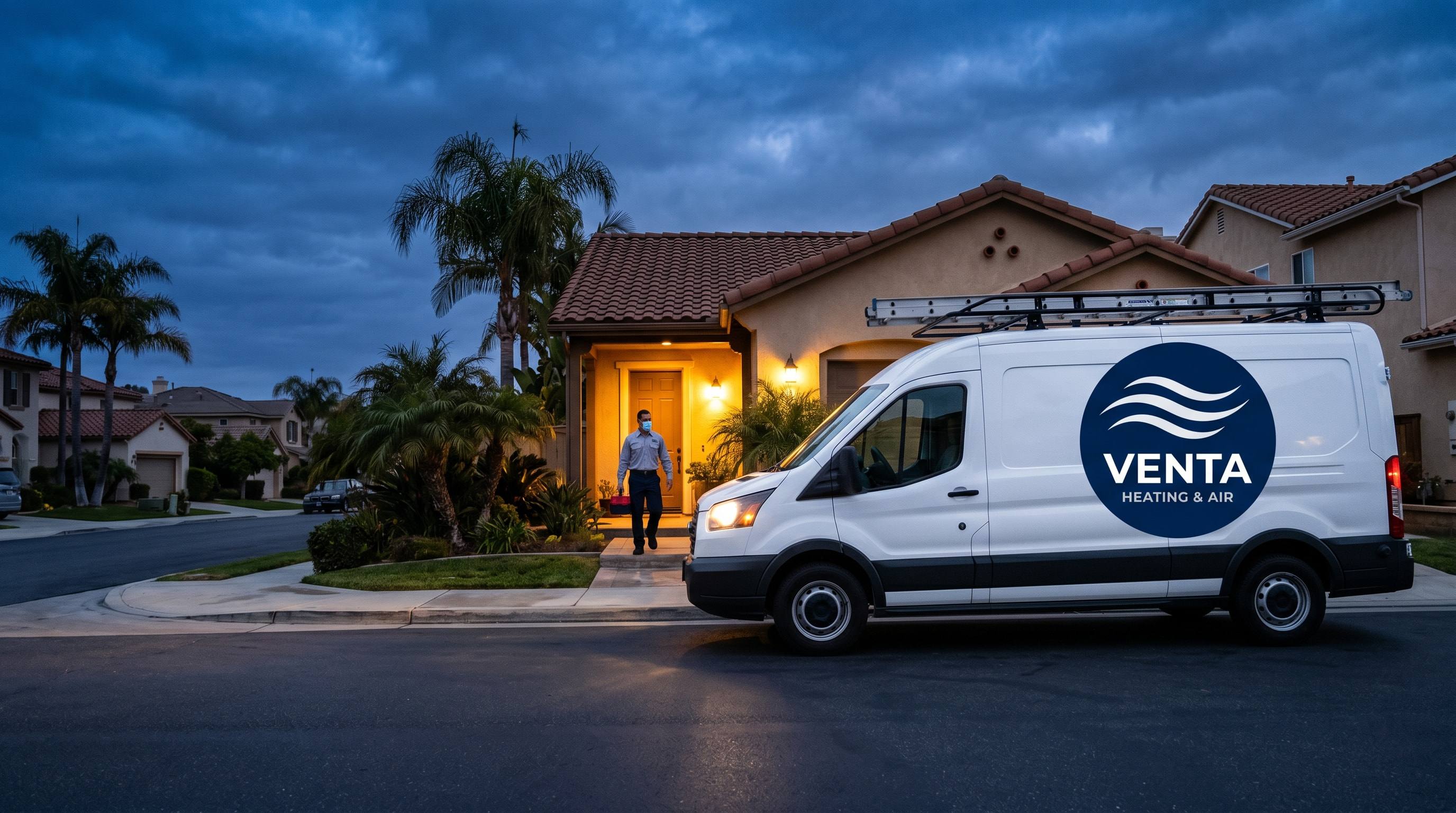 Venta HVAC service van dispatched for an emergency heating and cooling call in Los Angeles