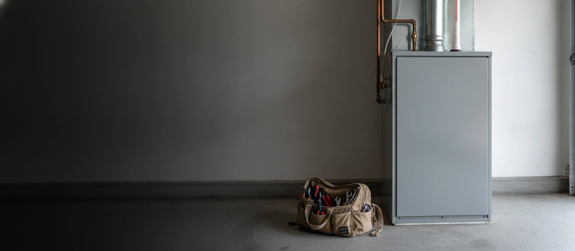 Lennox residential gas furnace installed in a Southern California garage