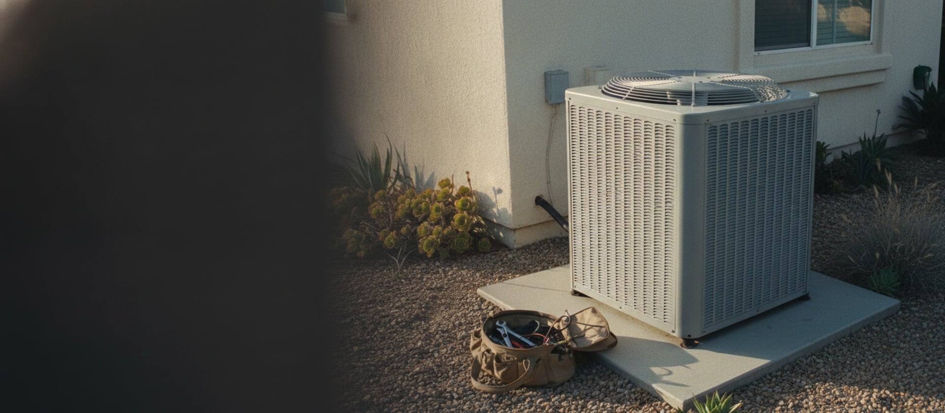 Lennox residential heat pump unit beside a Southern California home