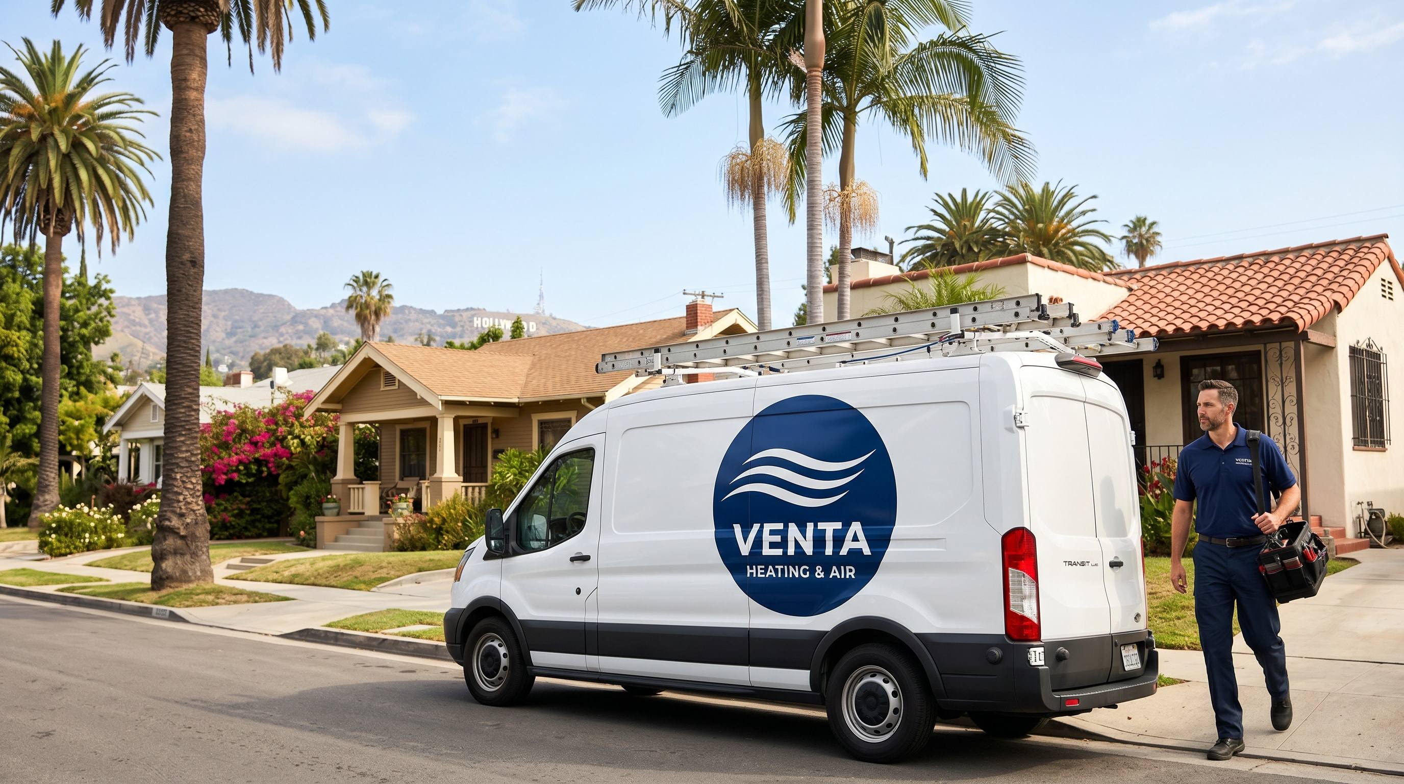 Venta Heating and Cooling service van serving Los Angeles County