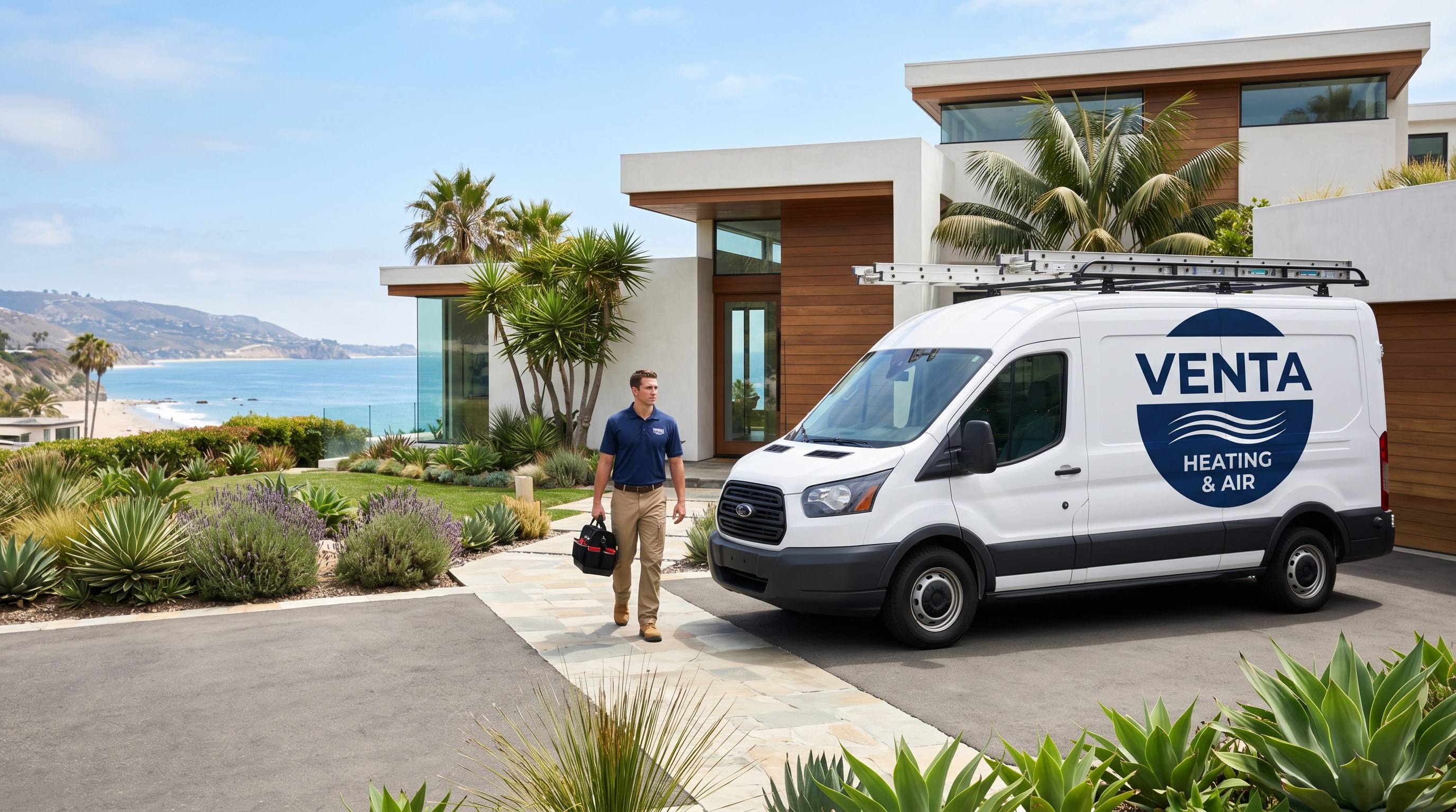 Venta Heating and Cooling service van serving Orange County