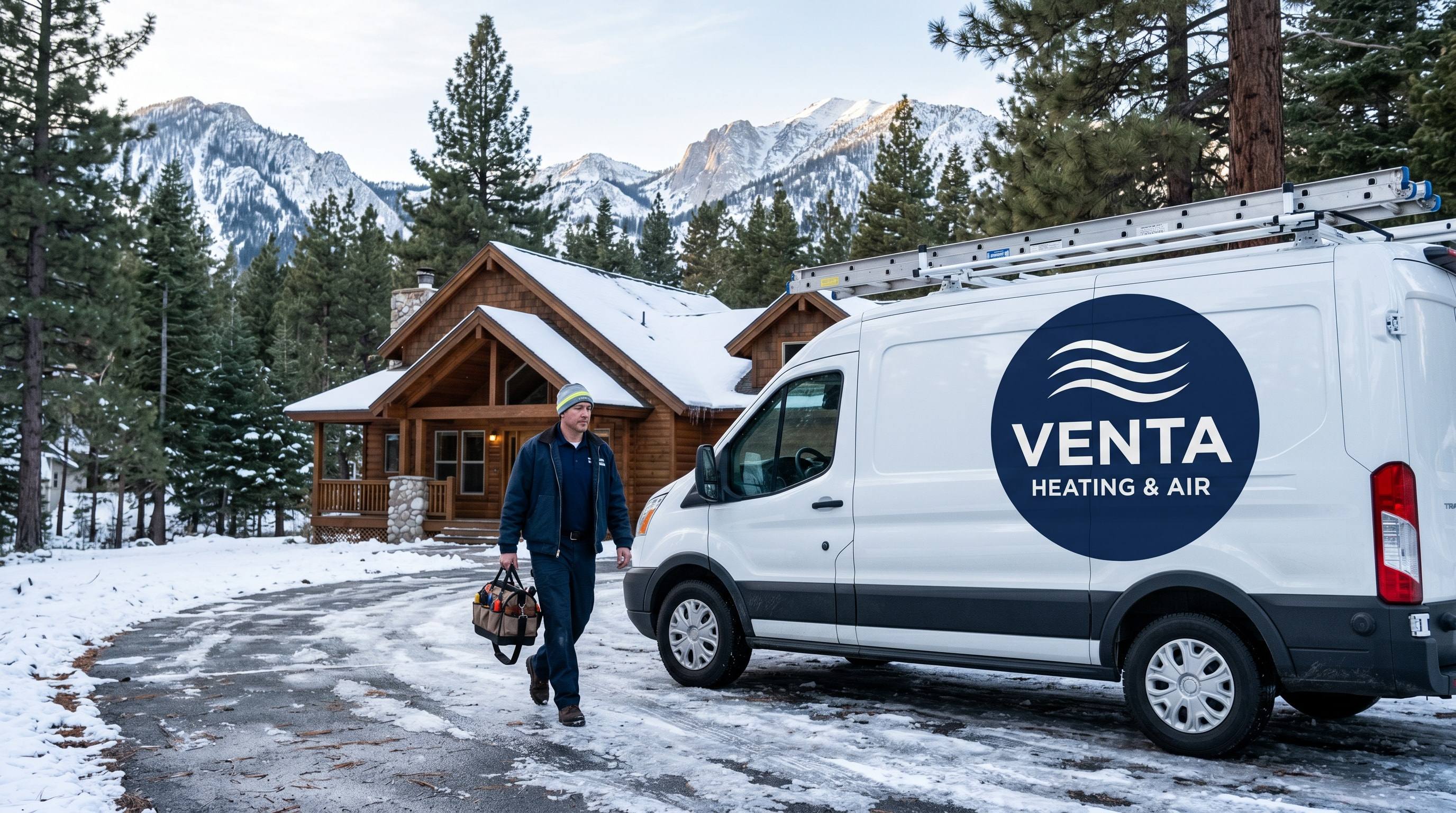 Venta Heating and Cooling service van serving San Bernardino County