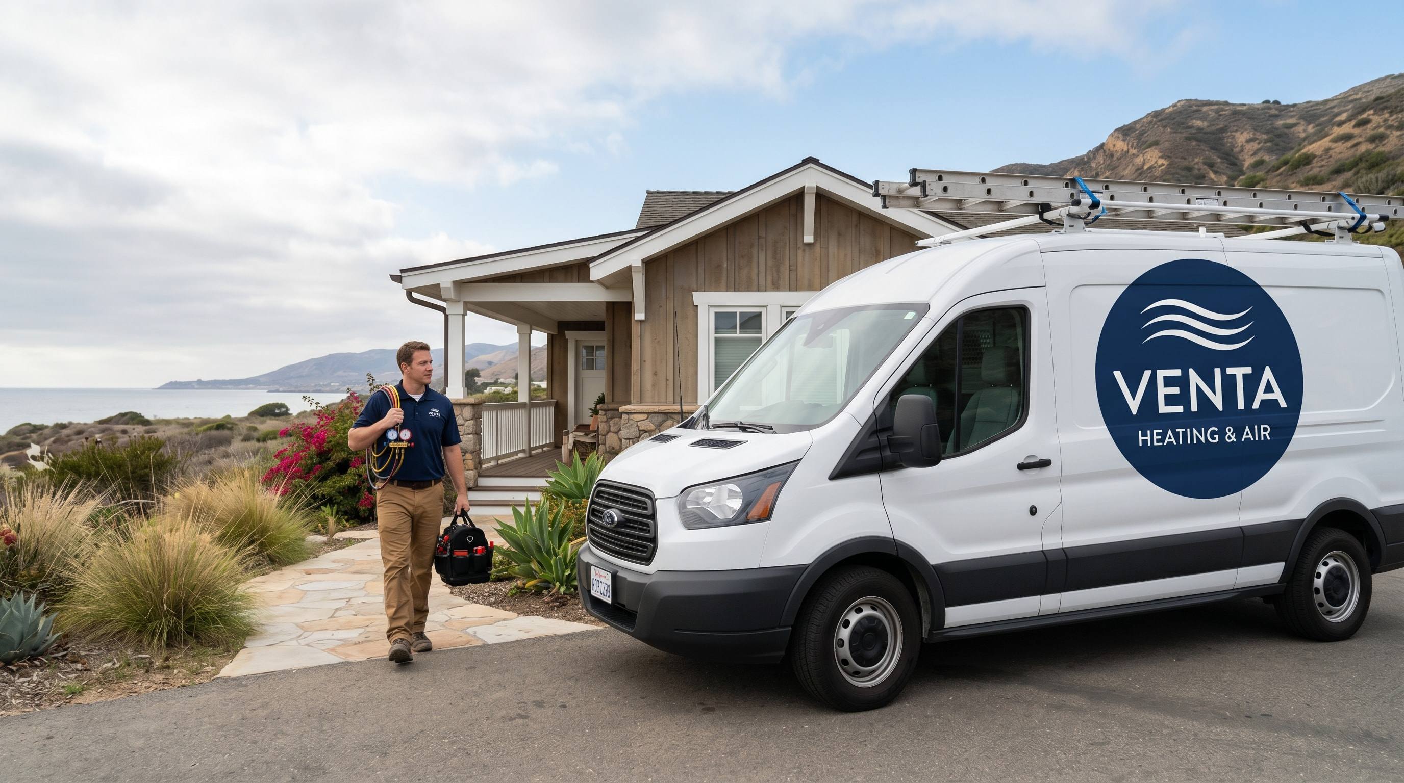 Venta Heating and Cooling service van serving Ventura County